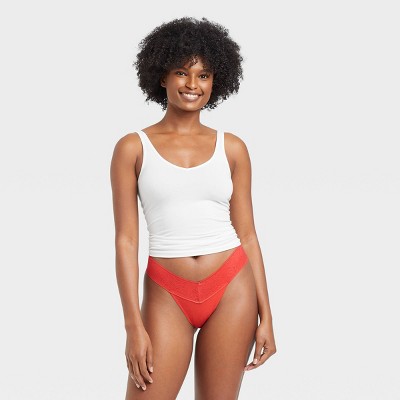 Women's Cotton Thong - Auden™ Berry Red XS