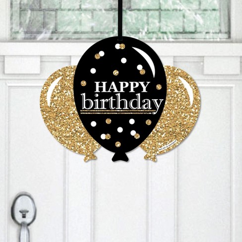 2pcs 16 Large Happy 25th Birthday Party Yard Sign Decorations for Women & Men,Black Gold 25th Birthday Yard Signs with Stakes,Weatherproof Outdoor