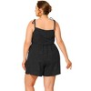 Agnes Orinda Women's Plus Size Polka Dots Drawstring Spaghetti Strap High Elastic Wais Sleeveless Dressy Rompers - 4 of 4