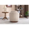 CAVINAS Boucle Swivel Accent Chair with Ergonomic Design and Solid Wood Base, 360-Degree Rotating Comfy Armchair - 2 of 4