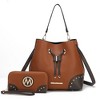 MKF Collection Candice Color Block Bucket Bag with matching Wallet by Mia K - 2 of 4
