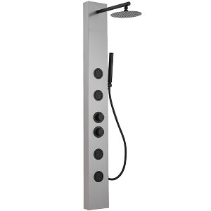 BWE 4-Jet Rainfall Shower Tower Shower Panel System with Waterfall Shower Head and Shower Wand - 1 of 4