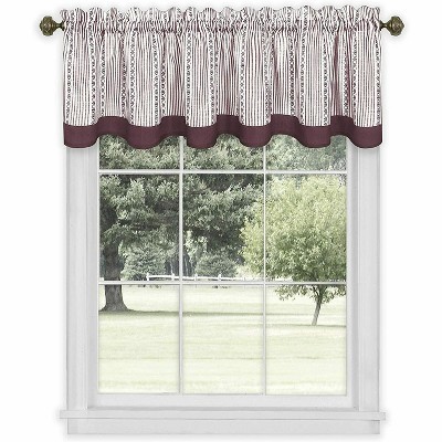 Burgundy Scalloped Edge Polyester Rod Pocket Valance