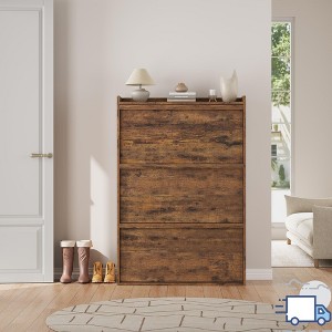 Jojoka Wooden Shoe Cabinet with Adjustable Shelves, Hidden Flip Storage for Entryway, Hallway, or Living Room - 1 of 4