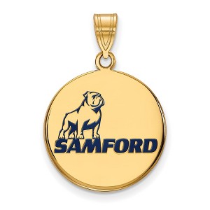 Black Bow Jewelry 14k Yellow Gold Plated Sterling Silver Samford Bulldogs NCAA Large Pendant - 1 of 3