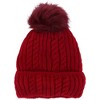 CTM Women's Knit Winter Beanie with Cuff and Synthetic Fur Pom - 4 of 4