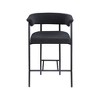 Meridian Furniture,Malin Black Boucle Fabric Counter Stool, Set of 2 - 2 of 4