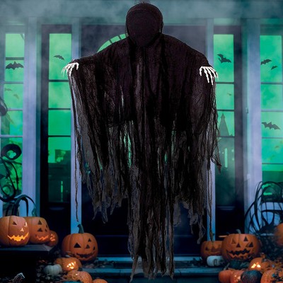 Joyfy 5 Ft Halloween Decorations Outdoor Dark Hanging Grim Reaper, Faceless Ghost for Haunted House Yard Outside Tree Porch Garden Party Décor
