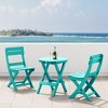 WestinTrends Malibu 3-Piece Outdoor HDPE Folding Patio Bistro Table and Chairs - 2 of 4