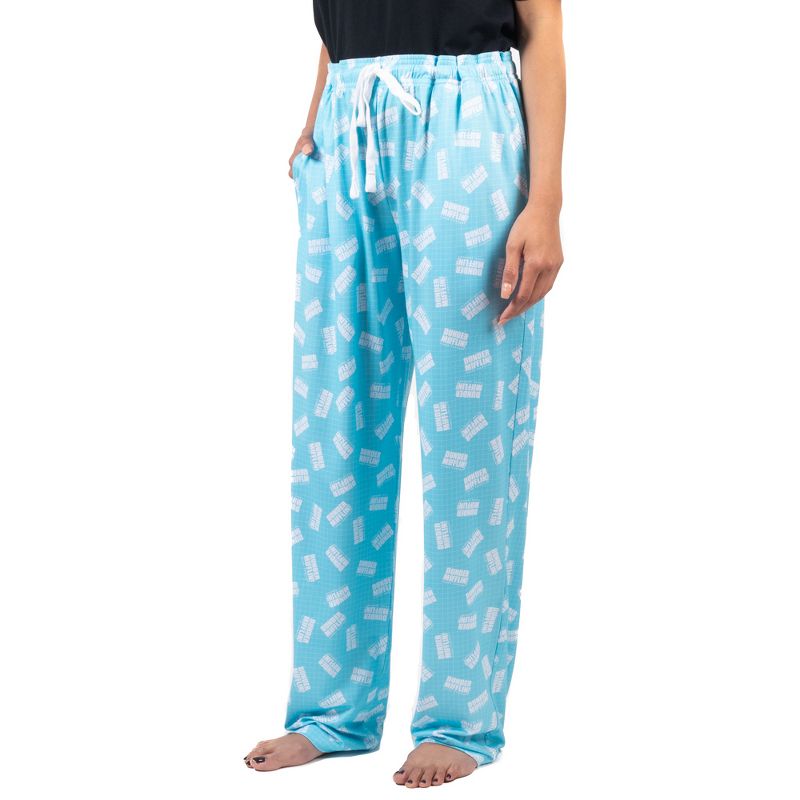 The Office Blue AOP Dunder Mifflin Women's Sleep Pajama Pants, 2 of 5