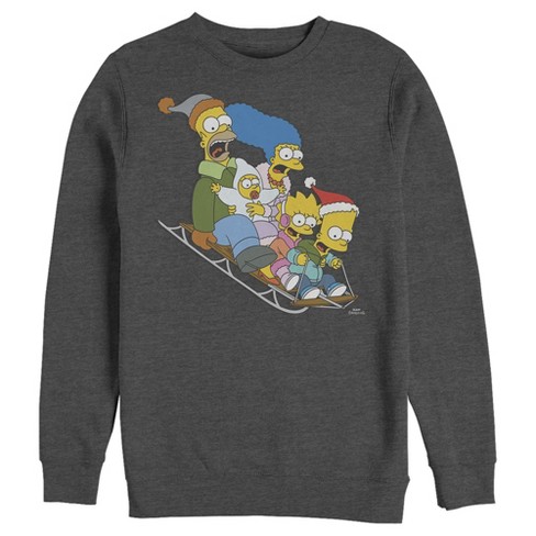 Men's The Simpsons Distressed Family Gone Sledding Sweatshirt - image 1 of 4