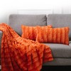 Cheer Collection Luxurious Faux Fur Throw Pillows Set of 2 - Rust (12" x 20") - 2 of 4