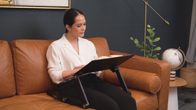 Black Adjustable Aluminum Laptop Stand with Mouse Pad