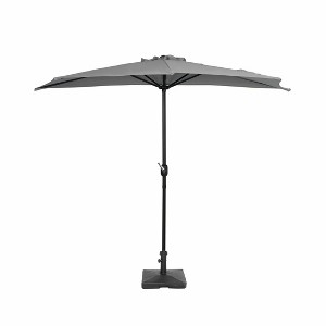 WestinTrends 9 Ft Half Market Patio Umbella with Square Concrete Base - 1 of 4