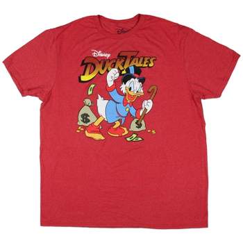Disney Men's Duck Tales Scrooge McDuck Money Bags Red Heather T-Shirt