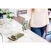 Elanze Designs 20 oz Stainless Steel On the Go Insulated Travel Tumbler With Push Top Lid, Palm Leaf Pattern White - 4 of 4