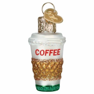 Old World Christmas 2.0 Inch Mini Coffee To Go Ornament Cup Wrap Drink Tree Ornaments