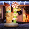 Outsunny 6' Christmas Inflatables Gingerbread Man and Signpost with LED Lights for Lawn Garden Party - 3 of 4