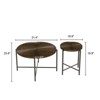 ALEXOUN Set of 2 Coffee Table - Distressed Cylindrical Design, Waterproof MDF with Sturdy Metal Legs, Perfect for Living Room Bedroom - 3 of 4