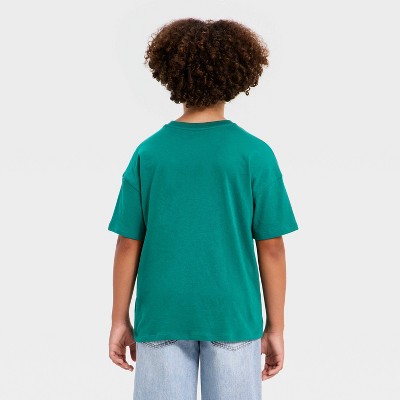 Детские Cat & Jack Boys' Short Sleeve Oversized Graphic T-Shirt - Cat & Jack™ Green M — фото 3