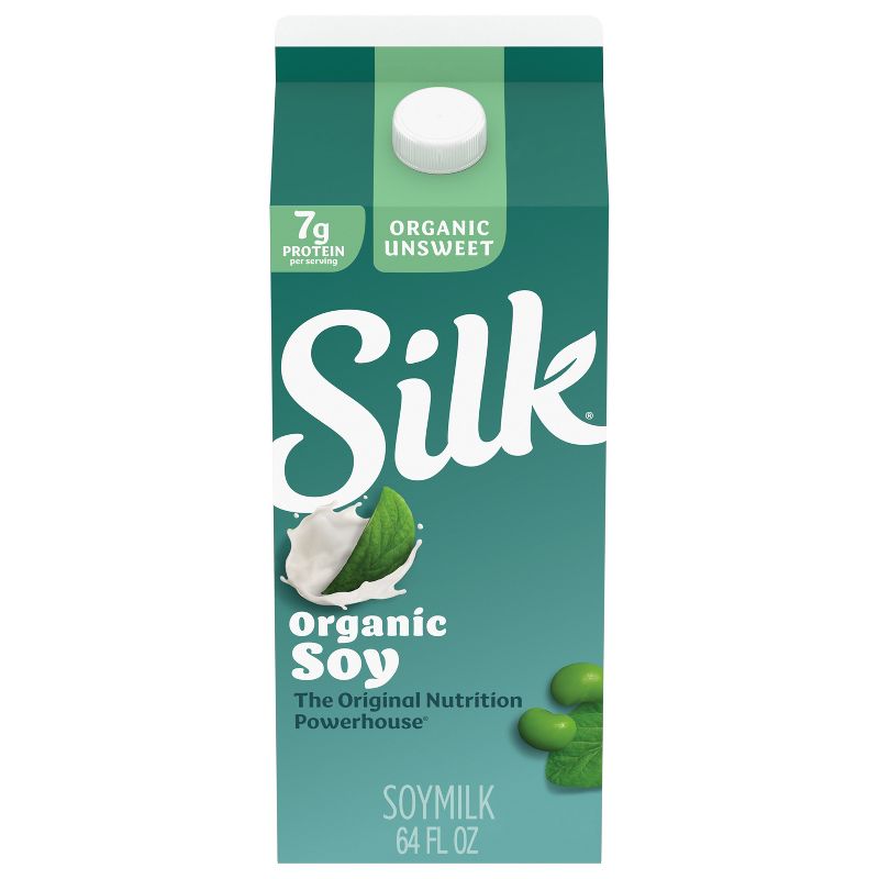 Silk Organic Unsweetened Soy Milk - 0.5gal, 1 of 9