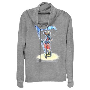 Juniors Womens Kingdom Hearts 1 Flags of the Kingdom Cowl Neck Sweatshirt - 1 of 4