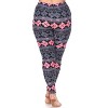 Women's Plus Size Printed Leggings - One Size Fits Most Plus - White Mark - 3 of 3