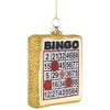 Northlight 3.5" Golden Bingo Card Glittered Glass Christmas Hanging Ornament - 3 of 4