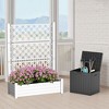 2-Piece White Outdoor Planting Bed With Grille And Black Storage Box, Suitable For Outdoor Planting - 3 of 4