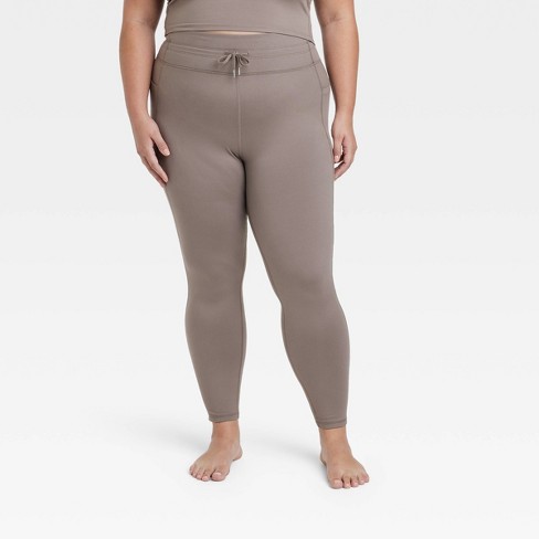 Women's Warm Simplicity Leggings - All In Motion™ Dark Brown Xxl : Target