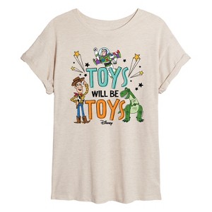 Women's - Disney - Toys Will Be Toys Oversized Graphic T-Shirt - 1 of 4