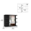 FONTOI Medicine Cabinet Bathroom Organizers Storage Cabinet with Mirror 6 External Shelves 3 Interior Shelves for Kitchen, Black, 7.48"* 23.62"*19.68" - 3 of 4