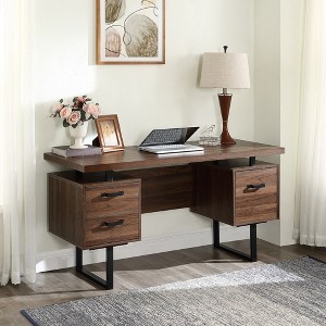 Home office computer desk with drawers/hanging letter sized documents, 59 inch writing and learning desk with drawers - 1 of 4