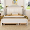 Queen Size Wooden Platform Bed with 2 Big Drawers and T-XL Size Trundle - 2 of 4