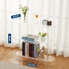 3 Tier Acrylic Ladder Bookcase, Clear Wall Mounted Bookcase,Multi-purpose Bookcase for Living Room, Bedroom, Office - 2 of 4
