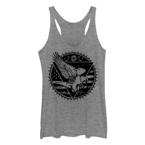Women's Lost Gods Fourth of July  American Flag Eagle Pattern Racerback Tank Top - 1 of 3