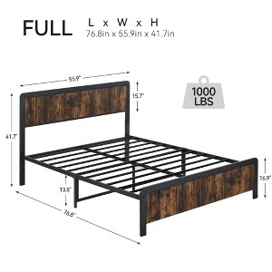 Bed Frame, Metal Slat Support, Under Bed Storage, Safe Rounded Corners, No Box Spring Required, Easy Assembly - 1 of 2