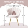 Kumasinova 18"H Luxury Velvet Accent Chairs with Golden Metal Legs,Sleek Vanity Chair for Makeup Room,Shell-Shaped Side Chair,260lbs Max - 3 of 4
