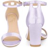 Perphy Women's Open Toe High Heel Ankle Strap Satin Block Heels Sandals - 3 of 4