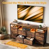Coolmee 63.3 Inch 10 Drawer Dresser TV Stand for 65 70 75 Inch TV, Fabric Chest of Drawers with LED Light & Power Outlet, Long Entertainment Center - 4 of 4