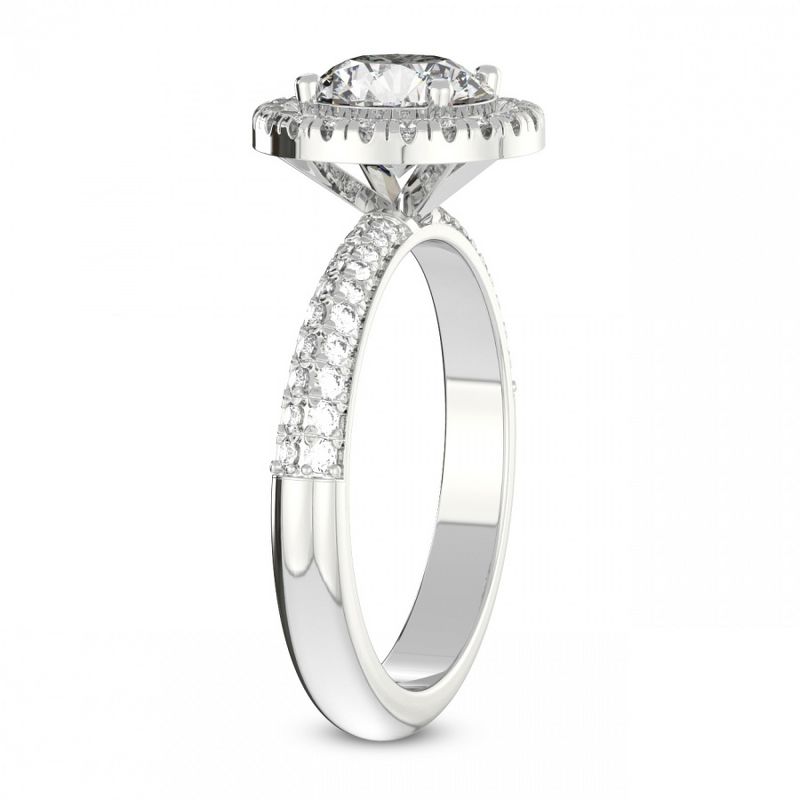 Pompeii3 1Ct Halo Diamond Accent Ring White Gold Lab Created - Size 7, 3 of 6