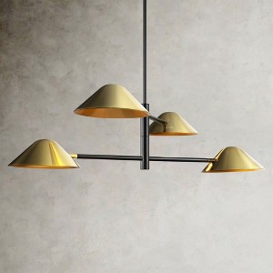 Rennnsan Theorica 40" W 4 -Light Dimmable Industrial Tiered Kitchen Island Pendant in Brass & Gold - 1 of 4