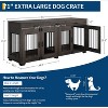 71 Inch Dog Crate Furniture for 2 Rooms, Wooden Double Crate Large Breed with Door, Dog Kennel Indoor - 2 of 4