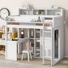YOOCOZZ Twin Size Loft Bed with Built-in Desk, Wardrobe, Shelves and Cabinets - 3 of 4