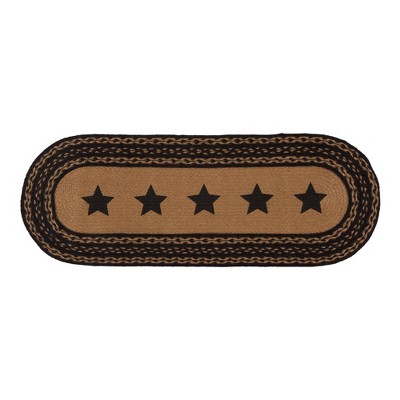 Farmhouse Jute Runner Stencil Stars 13x36 VHC Brands