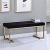 TiramisuBest Mid Century Modern Tan Leather Bench - Brown, Tan Genuine Leather, Solid Wood Entryway Bench, 16.1L x 47.5W - 3 of 4