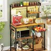 Aheaplus Kitchen Storage Shelf with Hooks, Coffee Bar with Charging Station and Shelves - 4 of 4