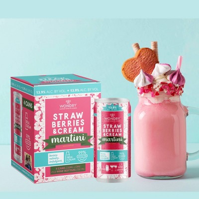 WONDRY Strawberries & Cream Martini Cocktail - 4pk/250ml