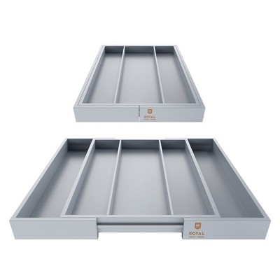 Royal Craft Wood Bamboo Kitchen Drawer Organizer (Gray, 5-slot)
