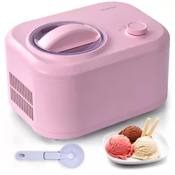 Costway Ice Cream Maker 1.1 QT Automatic Frozen Dessert Machine w/ Spoon Pink